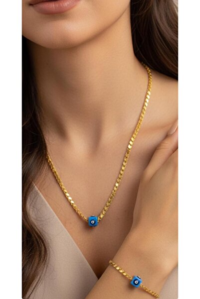 kuyumcu nurettin 7 gr (GRAM) Orta Boy Pullu (Kolye -Künye) Set 14 Ayar Altın