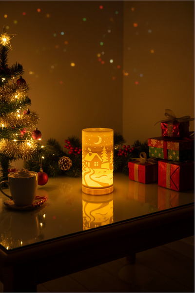Filamentim Yılbaşı Kış Manzaraları Dikey Tealight Mumluk No.2111 (Led Işık Dahil)