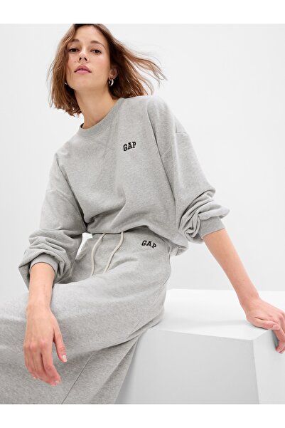 GAP Kadın Gri Mini Gap Logo Sweatshirt