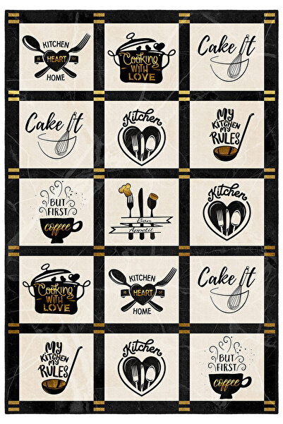 Homefesto Mutfak Halısı, Yıkanabilir Şönil, Kaymaz Dokuma Taban, Leke Tutmaz,...