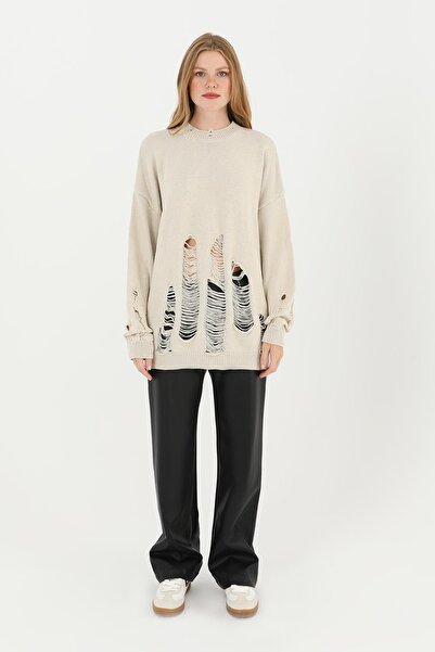 Soul Γυναικείο Τρικοτόπλεγμα Τούνικ - 32034TUN - ΜΠΕΙΖ