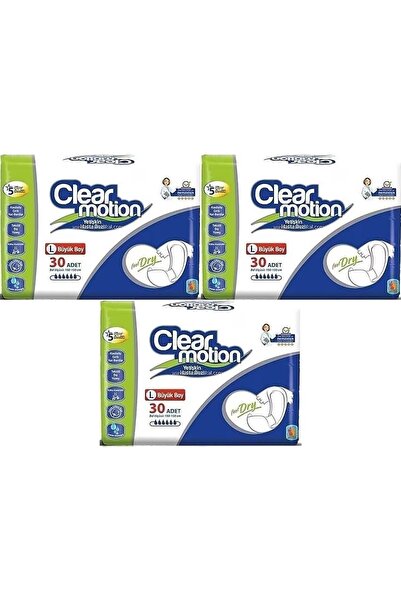 Clearmotion حفاضات للكبار مع حزام خصر مقاس L - كبير - 90 قطعة (3 عبوات × 30)