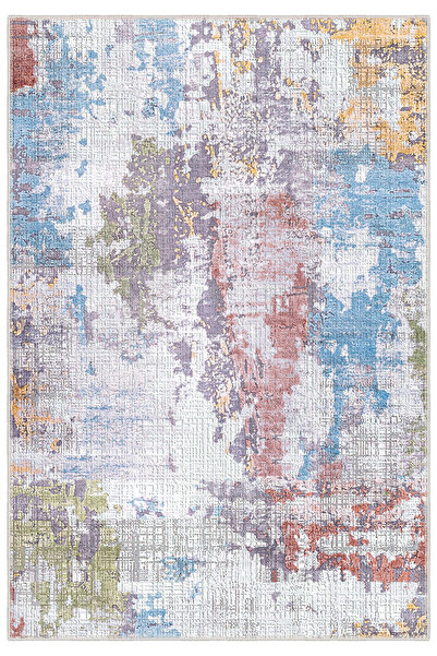 Homefesto Modern Dekoratif Yıkanabilir Kaymaz Taban Halı – İnce, Yumuşak Salo...