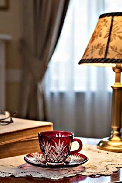 DECOSTYLE Kristalize Renkli 6’lı Çay Fincan Takımı 12 Parça | Modern & Şık Cam Sunum – Misafirlik Çeyizlik Set