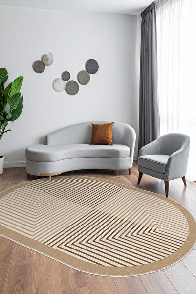 Homefesto Özel Tasarım, Kaymaz Taban, İnce, Yıkanabilir, Dekoratif Modern Halı WOOKECE1421