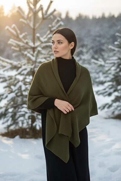 Onur Etol - Düz Renk Omuz Atkısı Dokuma Kumaş Kışlık Kadın Şalı Standart Ebat...