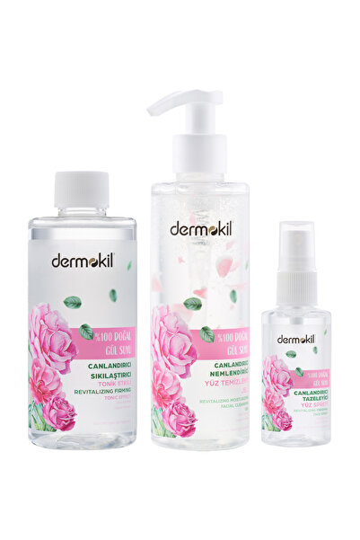 Dermokil %100 Doğal Gül Suyu Cilt Bakım Seti