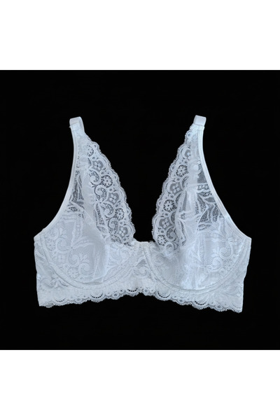 BONBON Women's Lace Gatherer White Color Bra Bb2022