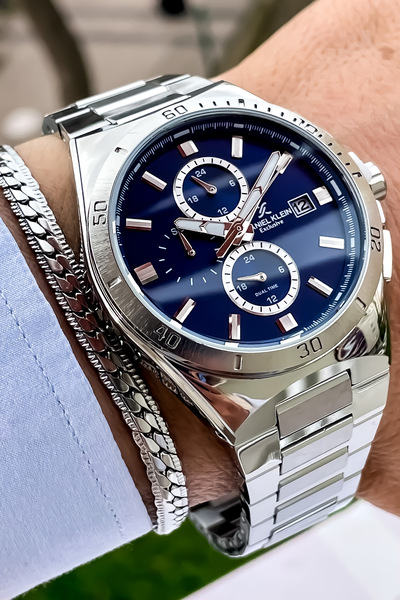 Daniel Klein علبة فولاذية من السيليكون بسوار دانيال كلين مربع أحمر للرجال هدية