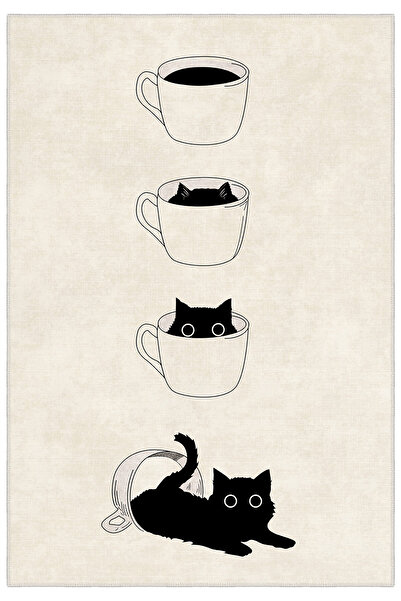 Homefesto Modern Dekoratif Yıkanabilir Kaymaz Taban Halı – İnce, Yumuşak Salo...