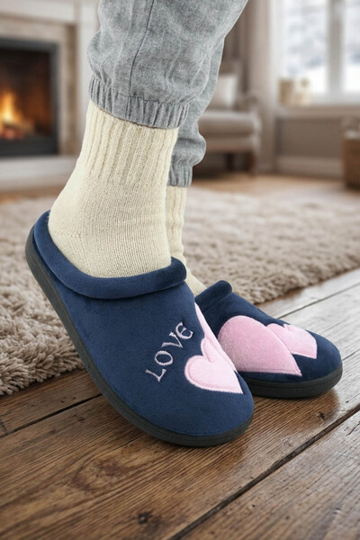 GEZER Women's Winter Embroidered Design Terry Cloth Pu Sole Comfortable Home Garden Gondola Slippers