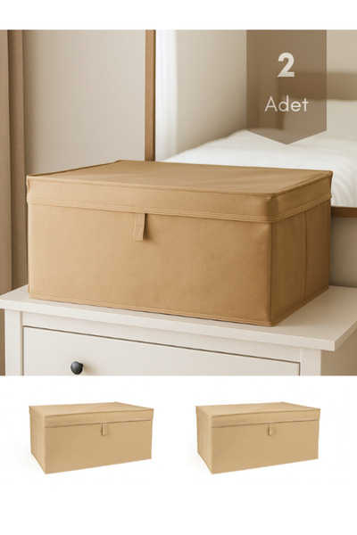 Venita Home 2 Adet Kapaklı Çok Amaçlı ( Çamaşır-saklama-düzenleme Vb. ) Hurç, Kutu Mega 60x40x30