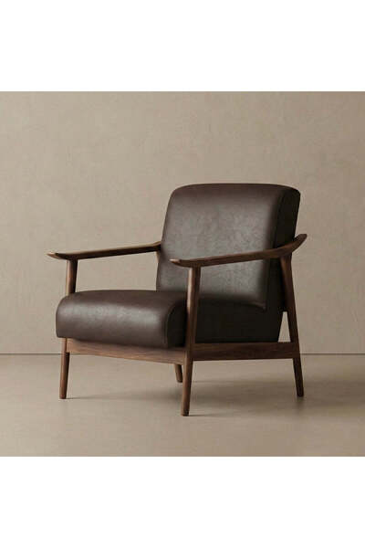 nesia Bats Gürgen Tekli Koltuk Masif Ahşap Berjer