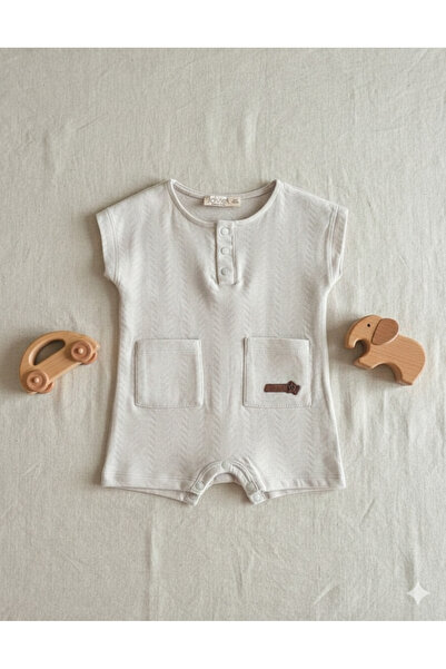 Joviel Premium Quality Special Jacquard Patterned Snap Fastener Jumpsuit