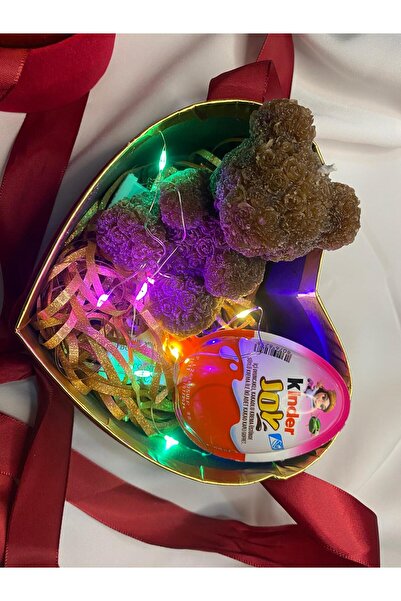 YD HOBİ Şık Kırmızı Kurdeleli Kalp Hediye Kutusu