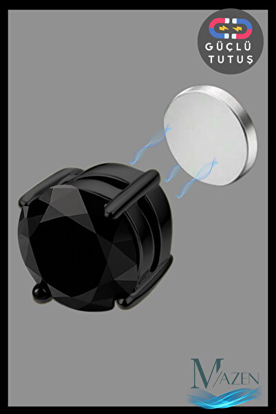 MAZEN أقراط سوداء مغناطيسية قوية |   فولاذ 316L |   أقراط مزيفة بدون ثقوب |   رجل امرأة |   1 قطعة