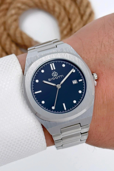 Bigotti Erkek Kol Saati Tüm Fonksiyonlar Aktif Gümüş-mavi Sdb004