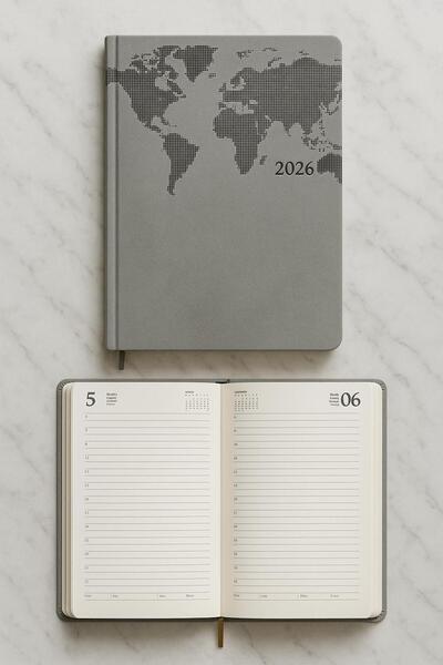 nesnelgift Αγάντζο με μοτίβο ημερολογίου με θερμοδερμάτινη επικάλυψη με χάρτη...