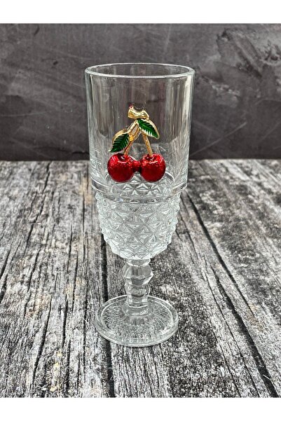 YzHome 2 Li Kristal Cam Kiraz Kahve Yanı Bardağı Kokteyl Meşrubat Bardak 220ml