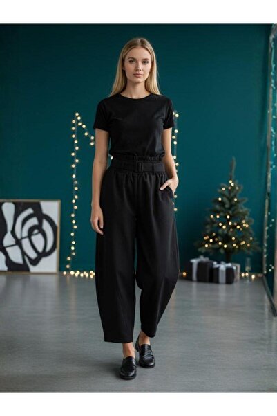 Zekids Παντελόνι με ζώνη για κορίτσια από σουέτ με φαρδύ σχέδιο