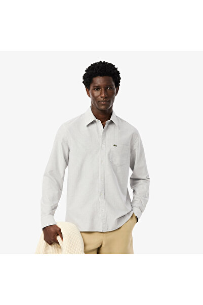 Lacoste قميص أكسفورد مخطط بقصة عادية - CH5625-00-525