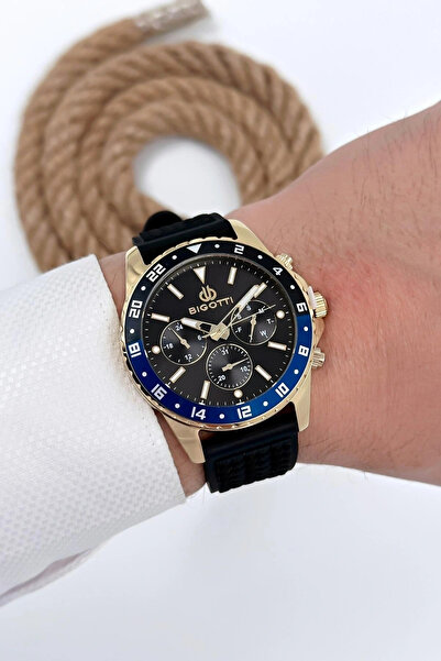 Bigotti Erkek Kol Saati Tüm Fonksiyonlar Aktif Siyah Silikon Kordon Sdb009