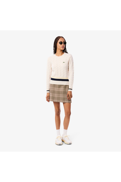 Lacoste Water-Repellent Short Plaid Skirt - JF5607-00-AIM