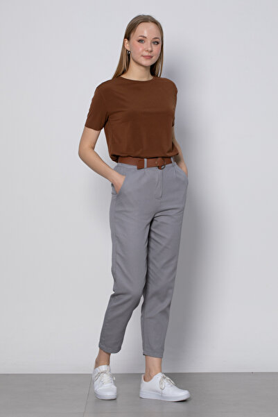 BARRELS AND OIL Kemerli Havuç Pantolon - Gri