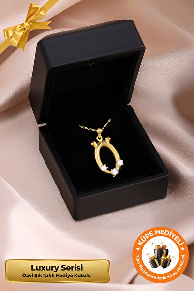 Lucente Jewellery Işıklı Hediye Kutulu Ö Harfi 925 Ayar Gümüş Kaplama Harf Se...