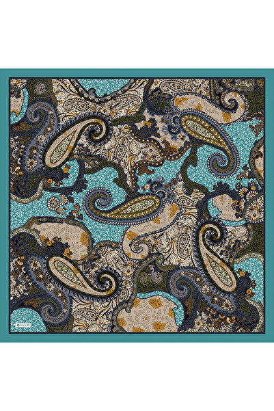 Aker Blue Ethnic Patterned Soft Touch Scarf