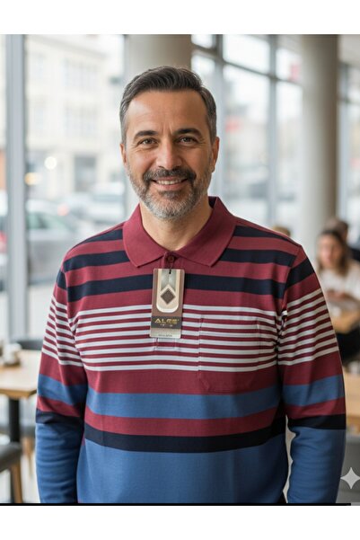 ALGE قميص رجالي طويل الأكمام من القطن الممشط مع جيوب للاستخدام الموسمي