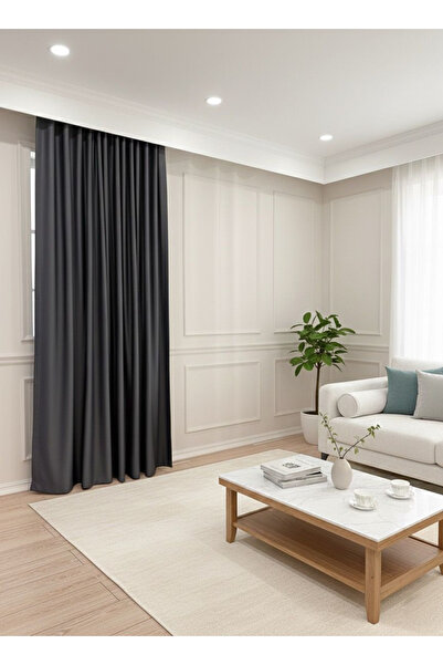 Brillant ستارة خلفية معتمة للتعتيم بدون طيات (خياطة مستقيمة) إضافية - رمادي غامق / أنثراسايت