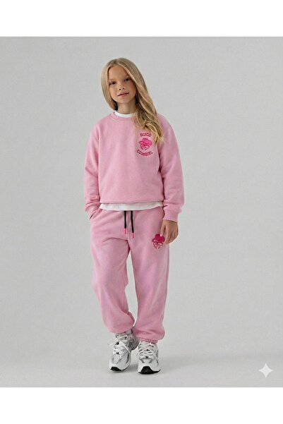 G-Smart Kids Pembe Kovboy&Disco Baskılı Kız Çocuk-Genç Eşofman Takım (9-16 Yaş)