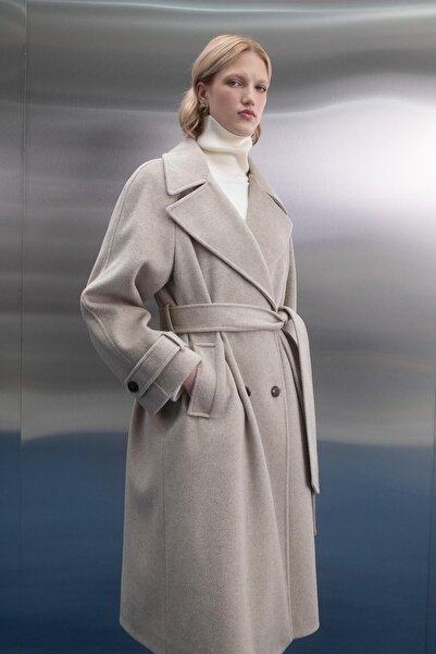 MARKALİSTE Reglan Sleeve Long Coat Stone