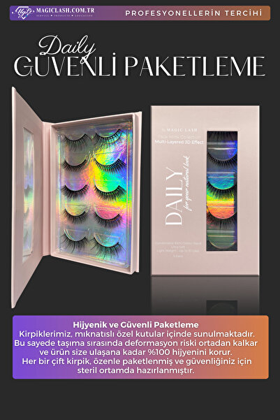 Magic Lash Daily Premium 3d Volume Ipek Kirpik 5 Çift