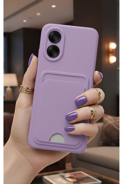 TechTrove Oppo A38 Kılıf Kart ve Resim Bölmeli Soft Renkli Silikon Kapak