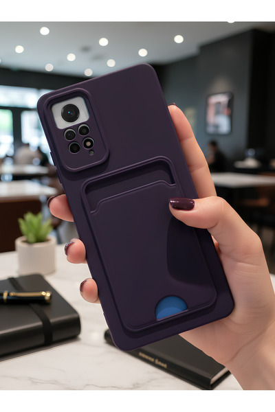 TechTrove Xiaomi Redmi Note 11 Pro Kılıf Kart ve Resim Bölmeli Soft Renkli Silikon Kapak