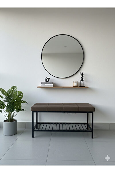 ÖZCAN METAL Metal Ayaklı Raflı Bench Puf Bank Antre Mutfak Salon Yatak Odası ...