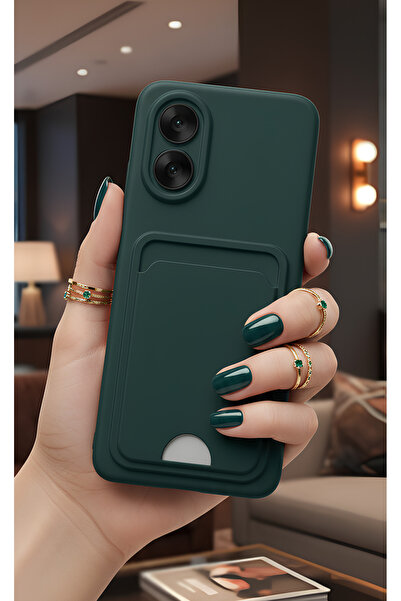 TechTrove Oppo A38 Kılıf Kart ve Resim Bölmeli Soft Renkli Silikon Kapak