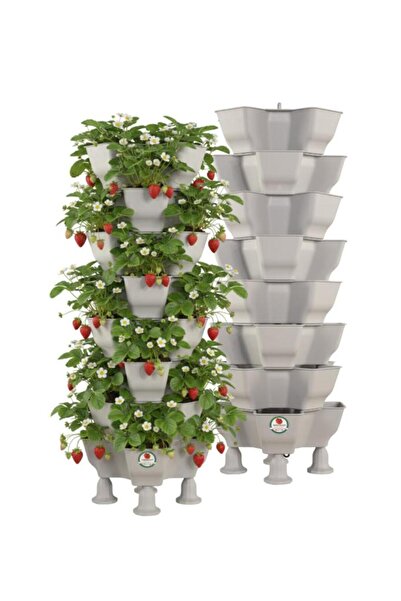 Bahçe kulesi Yonca - Gri 6 Katlı Saksı