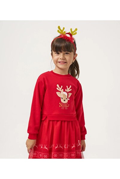 Name Baby Κοριτσίστικο φόρεμα Oh Deer Tulle με τύπωμα Πρωτοχρονιάτικο φόρεμα ...