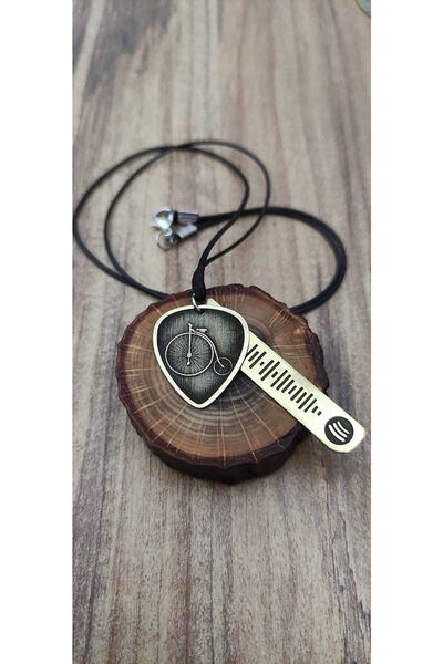 luffy design Son Feci Bisiklet Grubu Pena Ve Spotify Kodlu Kolye Set - Istenilen Şarkı Kodu Yapılabilir-