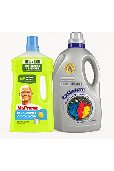 Wash & Free Detergent lichid universal 5L – Super Concentrat+1 Mr.Proper