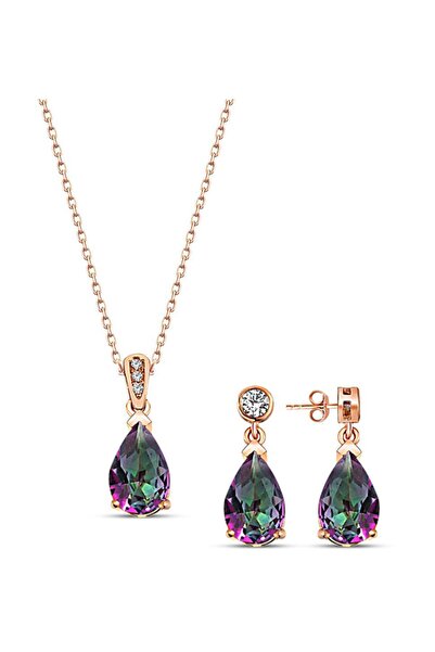 SARIASLAN Kadın Rose Mistik Topaz Set