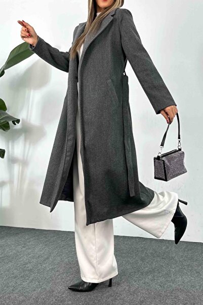 Suziş Jachetă premium cu centură antracit