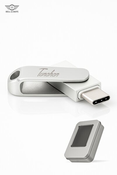 MELL & SWIPE Kişiye Özel İsim Baskılı Otg Flash Bellek Type-C Siyah Metal Usb 64 Gb Kapasite Telefon Uyumlu Usb
