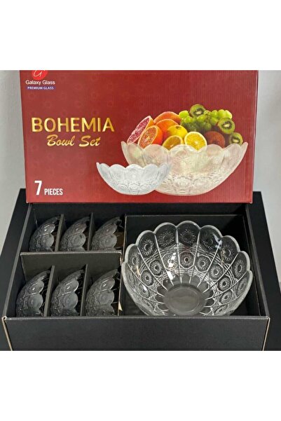 dealshopromania Set de 7 boluri din sticlă Bohemia, eleganță și durabilitate pentru bucătăria ta