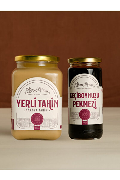 İNANÇ FIRIN Tahin ve Keçi boynuzu Pekmezi İkili Paket | 1 Kg + 600 gr | Kahvaltılık Doğal Set