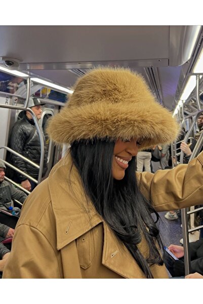 Luminos Butik Pălărie de pluș ajustabilă - Beretă Camel Bucket SPK1142