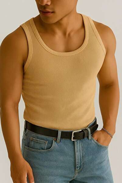 khalif Men's Camisole Fabric Twill Undershirt